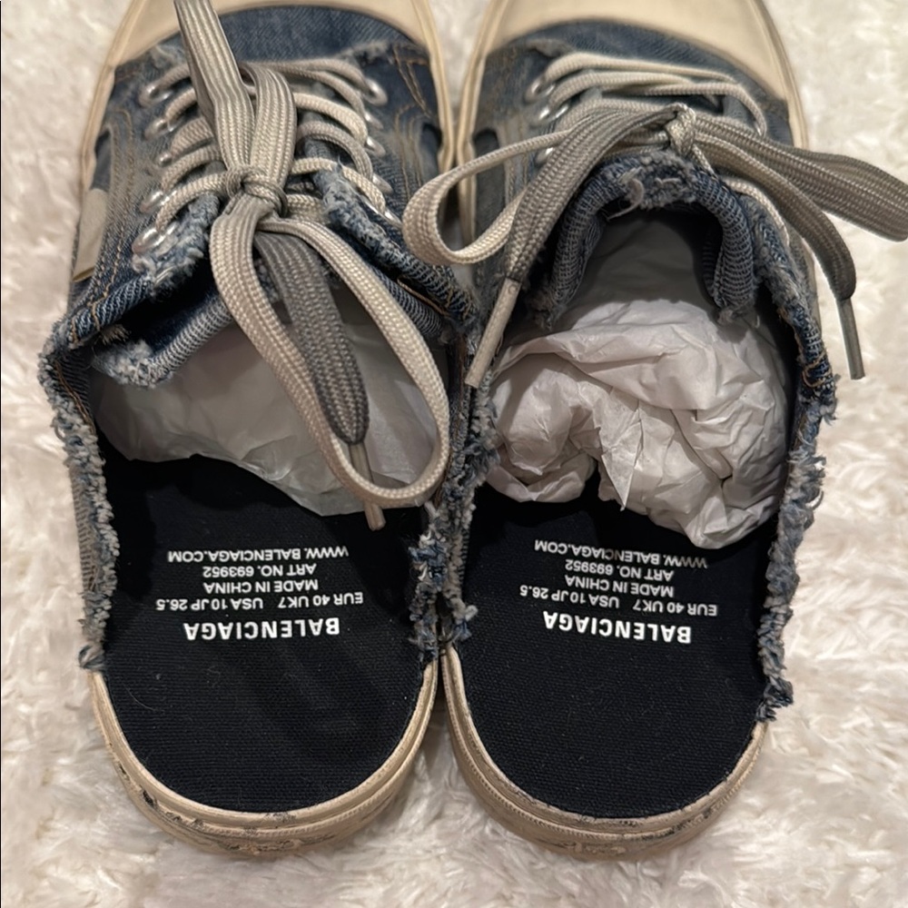 Balenciaga women distressed look Denim Sneakers new never worn - Picture 5 of 10